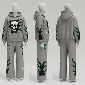 Survêtement d'entraînement de haute qualité, style streetwear, vente chaude, logo personnalisé, col rond, tissu en coton, vêtements de sport pour hommes, 2026 - Product Image 1