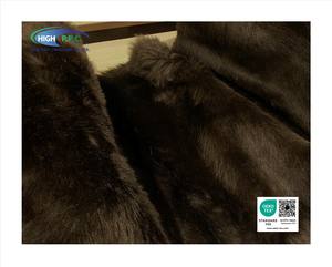 Tissu en fausse fourrure de renard brillant, couleur personnalisée, brun foncé, épais, tricoté pour vêtements, sacs, chaussures - Product Image 1