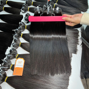Cheveux raides osseux vietnamiens Super Double dessinés faisceaux de cheveux humains et fermeture extensions de cheveux humains alignés sur les cuticules complètes - Product Image 3