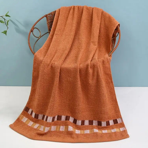 100% serviette de bain en coton bio 500GSM épaissi motif à carreaux Jacquard doux absorbant Durable à l'épreuve des enfants tous les âges - Product Image 5