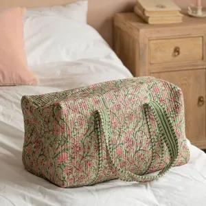 Sac de voyage de luxe à imprimé bloc, style décontracté et sportif, design matelassé bohème, pour la nuit ou la salle de sport, écologique, grande capacité, avec fermeture éclair - Product Image 3