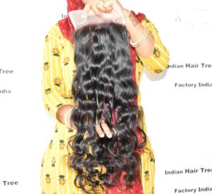 De India hizo el lanzamiento del producto 20 "-inch 1 Cierre 7*7 Ondulado precio al por mayor sin procesar Indian Temple cabello humano para Disponible - Product Image 4