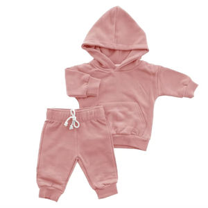 Conjuntos de ropa para niños, chándal de lana personalizado para bebés y niños, conjunto de sudaderas con capucha y pantalones de chándal, conjuntos de Sudadera con capucha para bebés Unisex para Otoño e Invierno - Product Image 4