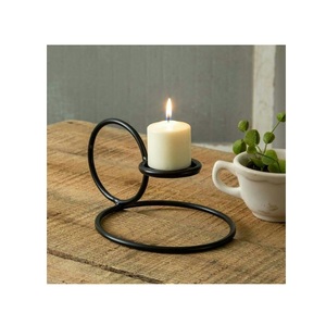 Antique finish metal <b>candle</b> <b>holder</b> set suitable for indoor <b>outdoor</b> use weddings parties festive decor or home accents - Product Image 3
