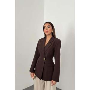 Blazer Marrón Entallado para Mujer, Marca Elisa Fashion, 1000g, Suministro al por Mayor - Product Image 6