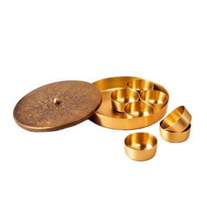 Wholesale Brass Spice Box With Seven Containers Engraved Brass Lid Stylish Herbs And Spices Storage Enhancing <b>Kitchen</b> Aesthetics - Product Image 6