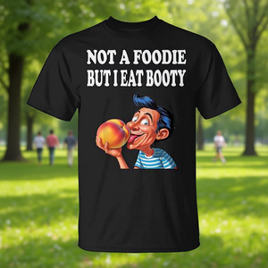 Maglietta con design divertente per adulti, non per appassionati di gastronomia, con motivo a forma di sedere, per chi è attento alla moda - Product Image 3