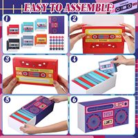 24 boîtes de fête néon années 80 et 90, boîtes de friandises de fête, calendrier de l'avent, nouveauté, cassette radio, décoration hip-hop
