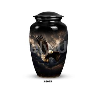 Belle urne commémorative catholique en aluminium noir pour adultes pour les cendres humaines Grande urne funéraire avec sac en velours gratuit - Product Image 4