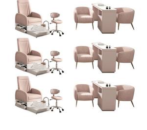 Ensemble complet de mobilier de salon de luxe moderne rose pour centres commerciaux, hôtels et salles de sport - Meubles en bois - Product Image 1