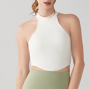 Débardeur sexy pour femmes avec logo personnalisé OEM Hauts courts de base pour entraînement de gymnastique en jersey de soie pour vêtements de sport décontractés et d'entraînement - Product Image 2