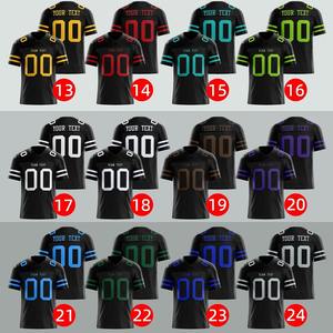 Vente chaude en gros maillot de Football américain personnalisé 2025 nouveaux modèles maillot respirant d'entraînement de broderie par sublimation - Product Image 5