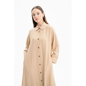 Robe en jean crochetée à col licou pour femme Camel - Options florales et unies respirantes XS-XL - Product Image 5