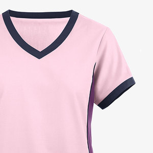 Uniforme médical en coton mélangé denim, unisexe, vêtements de travail pour médecin et infirmière, t-shirts à col en V - Product Image 5