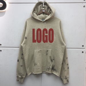 Sweat-shirts pour hommes en gros, effet usé, coupe classique, 100% coton, pull à capuche vintage, couleur pierre, hiver - Product Image 2