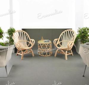 Ensemble de trois chaises d'extérieur en rotin et osier Ensemble de table chaise de jardin, de balcon et de terrasse pour la maison, le salon et l'extérieur de l'hôtel - Product Image 2