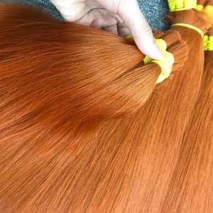 ผมต่อแบบชาวเวียดนามตรงมีส่วนผสมของเส้นผมที่ไม่หยาบกร้านไม่มีเส้นใยเป็นเส้นตรงสีส้มอ่อน - Product Image 4