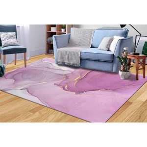 Tapis en marbre aux tons roses, tapis cadeaux, tapis de décoration de bureau, tapis à l'encre d'alcool, tapis fin non tissé - Product Image 2