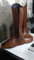 Bottes d'équitation longues personnalisées OEM SF 001 en cuir véritable, avec logo gaufré, teinture unie, style western, accessoire de mode