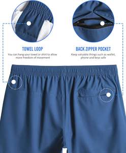 กางเกงขาสั้นตาข่ายสำหรับเล่นกีฬาออกกำลังกายฟิตเนสยิมวิ่งออกกำลังกายกระเป๋าใส่โทรศัพท์สไตล์สปอร์ตออกแบบได้ตามต้องการ - Product Image 5