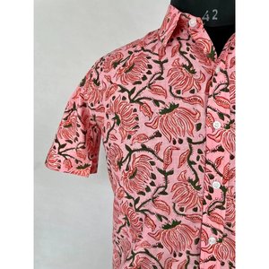 Chemise d'été décontractée en pur coton pour homme, imprimé artisanal, confortable pour le jardin, le pique-nique, cadeau pour papa urbain, tissu popeline ODM - Product Image 3