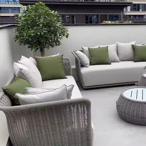 Waterproof and Sun-proof Courtyard Villa Nordic Chair Set High-end Leisure Hotel Furniture <b>Rattan</b> Outdoor <b>Sofa</b> - Product Image 6