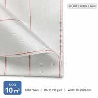 Tissu de décollement en nylon 85 g/m² à rayures rouges, tissage uni, pour processus de stratification composite par infusion sous vide