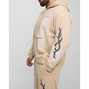 Conjunto Deportivo de Sudadera con Capucha y Pantalones Deportivos Extra Grandes para Hombre, Logotipo Personalizado, Pantalones Deportivos Anchos con Capucha, Lavado Ácido, Estampado 3D - Product Image 3