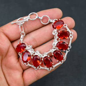 สร้อยข้อมือพลอยโกเมนสีแดงจากแล็บแฮนด์เมดได้รับการรับรองจาก IGI เงินชุบ925ของขวัญแต่งงานสไตล์หรูหราสำหรับผู้หญิง - Product Image 3