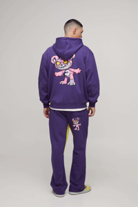 Chándales con Capucha y Apliques Estampados de Osito Malvado, Personalizados para Hombre, Talla Grande, Transpirables, Hechos en Pakistán - Product Image 4