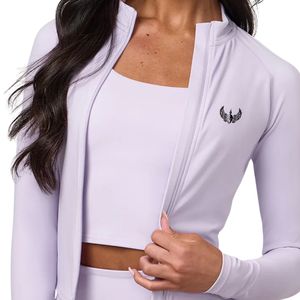 เสื้อแจ็คเก็ตออกกำลังกายผู้หญิง แขนยาว รุ่น Lavender Full Zip Funnel น้ำหนักเบา ระบายอากาศได้ดี เหมาะสำหรับเล่นกีฬาและสวมใส่เป็นชั้นใน - Product Image 6
