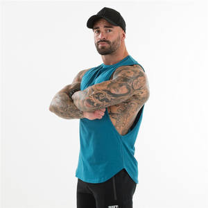 <b>Mens</b> Tank Top Wholesale Custom Logo Cotton <b>Gym</b> <b>Vest</b> Fitness Bodybuilding Undershirt Training Singlet - Product Image 5