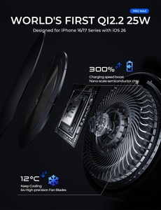 ที่ชาร์จในรถยนต์ LISEN 25W ชาร์จเร็ว พร้อมพัดลมระบายความร้อน ที่ยึดโทรศัพท์แบบแม่เหล็กสำหรับ <span class=keywords><strong>iPhone</strong></span> 17 <span class=keywords><strong>Pro</strong></span> <span class=keywords><strong>Max</strong></span> ใช้ติดตั้งบน<span class=keywords><strong>ค</strong></span>อนโซล - Product Image 2