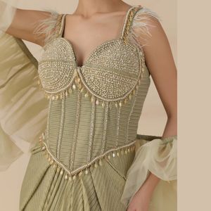 Vestido de fusión de color de Pista más vendido hecho a mano en tela importada con perlas y golpes para ropa festiva de India a granel - Product Image 2