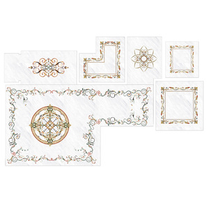 Deliverystone bằng tia nước <span class=keywords><strong>Inlay</strong></span> đá cẩm thạch hoa Huy chương giải pháp thiết kế cho sàn - Product Image 1