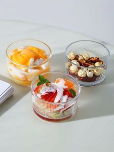 Bol fait main design de luxe avec texture avec bol en verre grenade avec cuillère assortie - Product Image 2