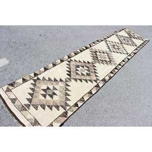 Tapis turc 2,6 x 12 pieds, tapis de couloir vintage, tapis marron à motifs floraux - Product Image 4