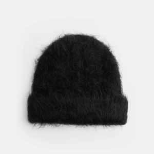 Gorro de Mohair Unisex, gorro de punto suave y acogedor, Otoño Invierno, moda cómoda, ropa de calle informal para exteriores, tocado diario - Product Image 1