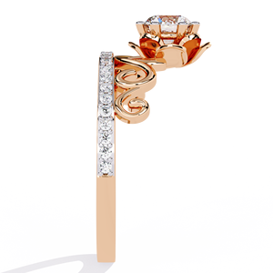 Anillo de diamante cultivado en laboratorio, estilo corona, banda de oro retorcida, anillo de compromiso pavimentado, joyería fina para mujer - Product Image 6