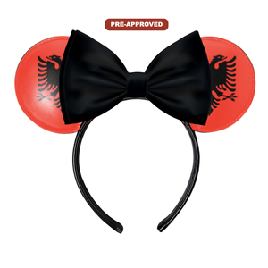 Diadema Personalizada Hecha a Medida con Diseño de Orejas de Ratón y Lazo H.E.R. Accesorios de Vinilo de Ajuste Universal Hechos en PRC - Product Image 1