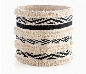 Fancy <b>Boho</b> Hand Woven Storage Basket Kids Foldable Basket Hand Woven Cotton Flat Weave Technique Direct Factory By ITHL - Product Image 6