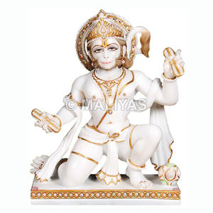 Estatua de Hanuman Ji de mármol |   Ídolo del Señor Hanuman para el Templo del Hogar |   Maliyas - Product Image 1