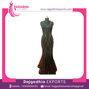 Beaded <b>Prom</b> <b>Dress</b> Long Sleeveless Evening <b>Dress</b> V Neck Party Gown Unique Sequined Ball Gown for Women - Product Image 2