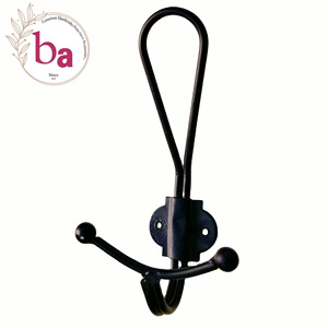 Beads Art Handcrafted Cast Iron Multifunction Wall Mounted Coat Hat <b>Hook</b> Keychain Hanger <b>Black</b> Powder Coating Rustic Design for - Product Image 1