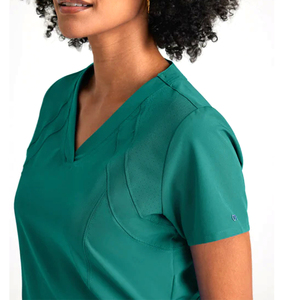 Uniformes de hospital rojos cómodos OEM 2025 para mujeres de Color blanco uniformes de enfermería uniforme de Spa de manga corta suave - Product Image 4