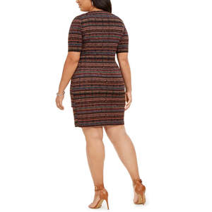 Abito a tubino a zig-zag da donna Connected in rame anticato, taglia 22W, con stampa geometrica, per il lavoro - Product Image 2