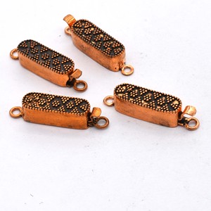 Fermoir de boîte multi-brins 32X8MM 1 brin cuivre oxydé et argent oxydé plaqué or 18 carats fermoir de bijoux en or 18 carats B220 - Product Image 2