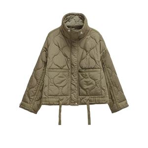 Chaqueta Corta de Invierno para Mujer, de Algodón, Impermeable, Transpirable, Cortavientos, con Cuello Alto, Mangas Regulares, Capucha Desmontable, ELEGANTE 2026 - Product Image 1