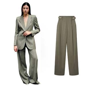 Camisa y pantalones elegantes de alta moda para mujer Euphony de cintura media con estilo minimalista para el verano - Product Image 1