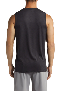 เสื้อยืดลำลองแขนกุดไมโครไฟเบอร์สำหรับผู้ชายเสื้อผ้ากีฬาแขนกุดชุดฟิตเนสยิม - Product Image 4